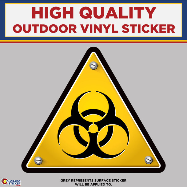 Biohazard Warning no text, High Quality Vinyl Stickers New Colorado Sticker