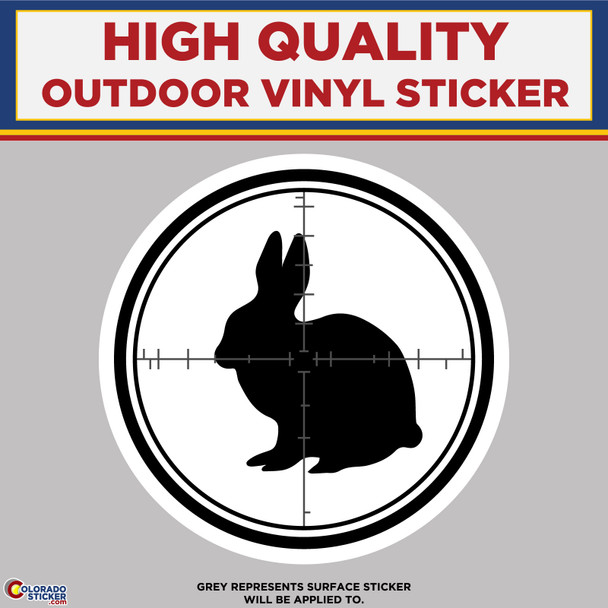 Hunting Rabbit In Scope, High Quality Vinyl Sticker Decals New Colorado Sticker