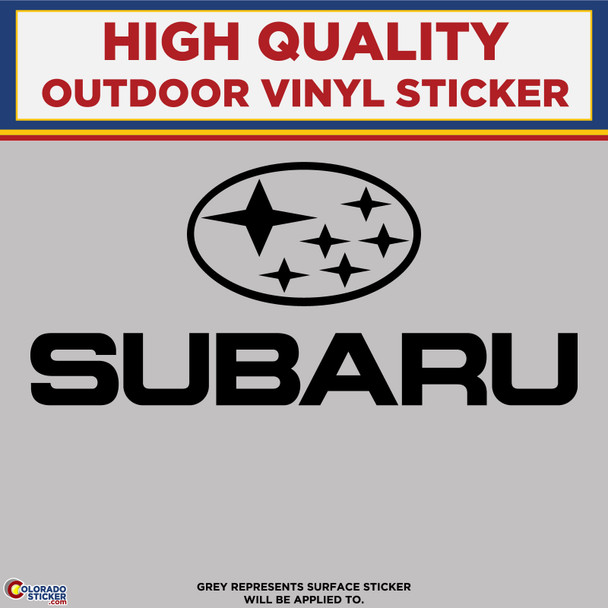 Subaru Logo and Text Die Cut, Black