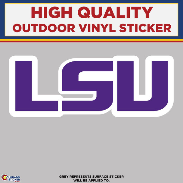 LSU Text, High Quality Vinyl Sticker Decals