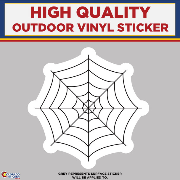 Spider Web, High Quality Vinyl Stickers, White