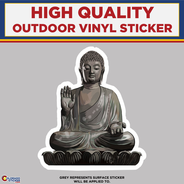Buddha Statue, High Quality Vinyl Stickers