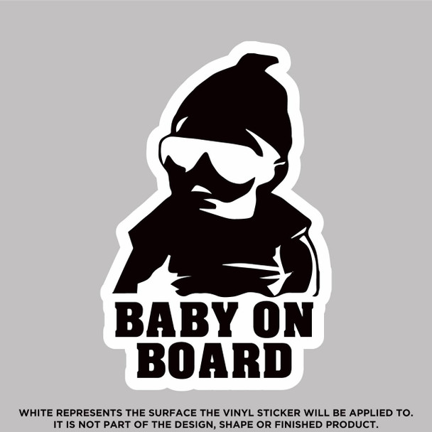 Baby on Board, High Quality Vinyl Stickers black