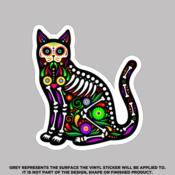 Day Of The Dead Cat,  High Quality Vinyl Stickers Day Of The Dead Cat,  High Quality Vinyl Stickers