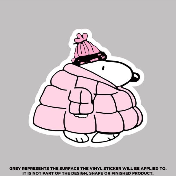Pink Snoopy Puffer Stickers