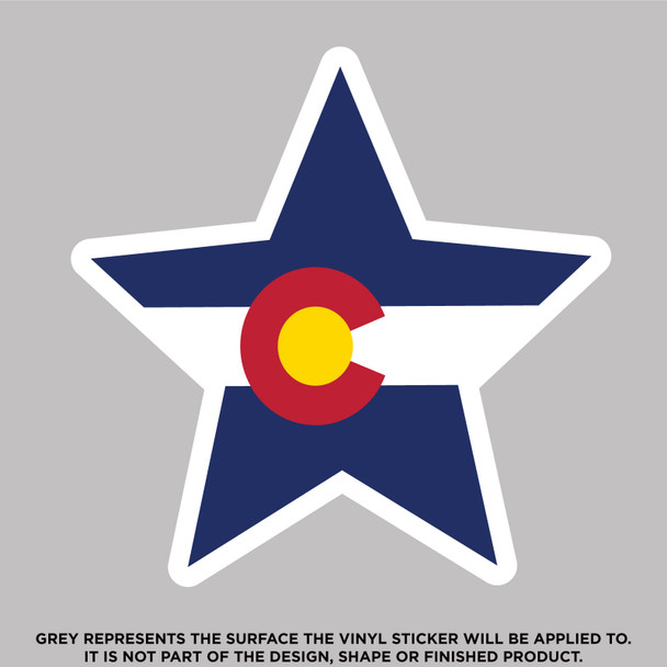 Star With Colorado Flag Pattern Vinyl Sticker Decal