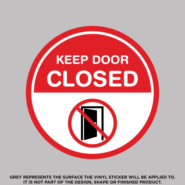 Keep Door Closed Circle Sticker