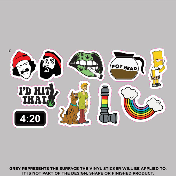 Cheech & Chong, High Bart Simpson & Baked Scooby-Doo Sticker Sheet