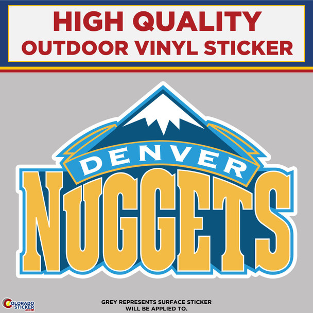 Old Denver Nuggets, High Quality Vinyl Stickers