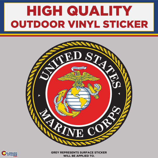 United States Marine Corps, High Quality Vinyl Stickers New Colorado Sticker