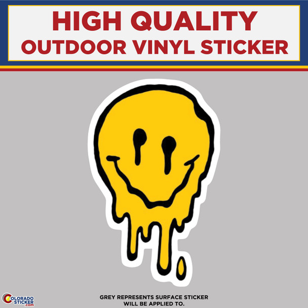 Melting Smiley Face, High Quality Vinyl Stickers New Colorado Sticker