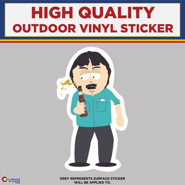 Randy Marsh Drunk From South Park, High Quality Vinyl Stickers New Colorado Sticker