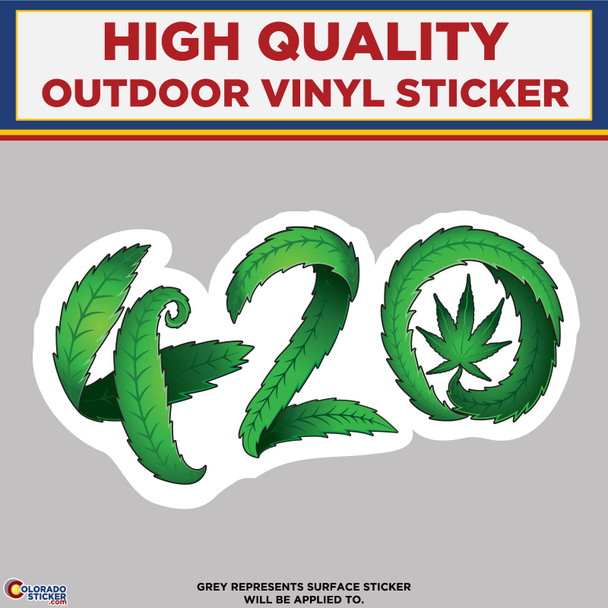 420 Pot Leaf, High Quality Vinyl Stickers New Colorado Sticker