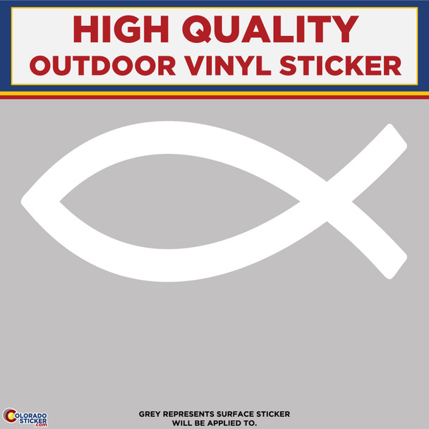 Christian Fish, Ichthys, High Quality Die Cut Vinyl Sticker physical New Shop All Stickers Colorado Sticker