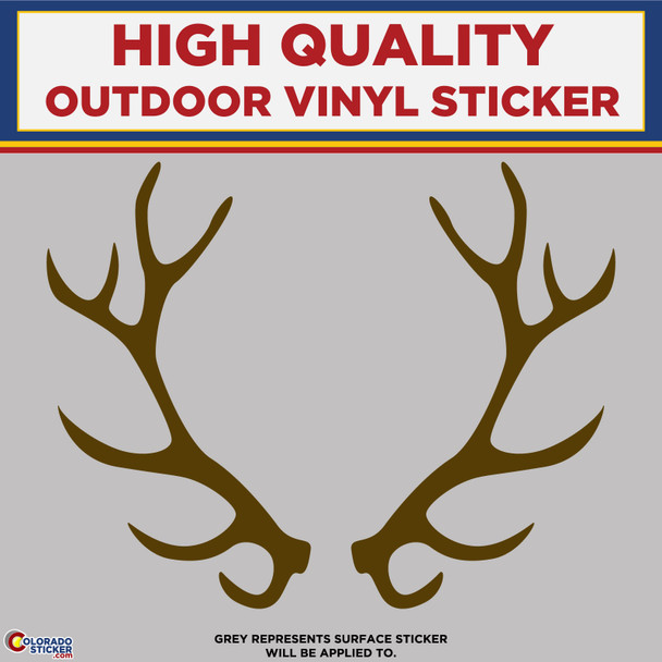 Elk  Antlers, Die Cut High Quality Vinyl Stickers