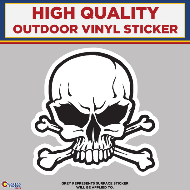 Skull With Crossbones, High Quality Vinyl Stickers New Colorado Sticker