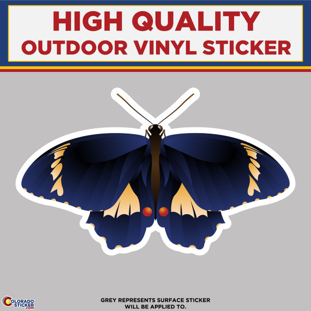 Purple & Yellow Butterfly, High Quality Vinyl Stickers