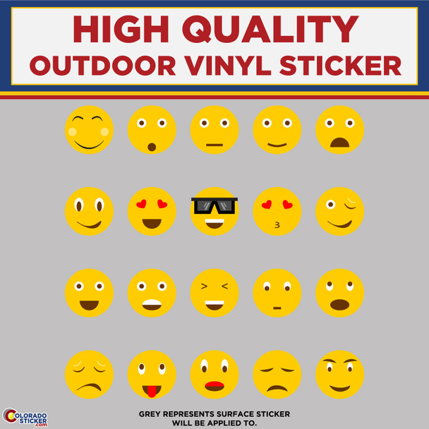 Emoji Sticker Sheet, High Quality Vinyl Stickers
