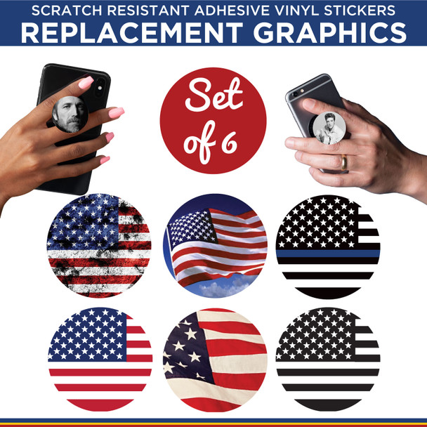 American Flags Phone Holder Replacement Graphic Vinyl Stickers
