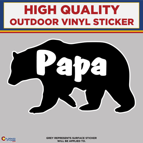 Papa Bear, High Quality Vinyl Stickers