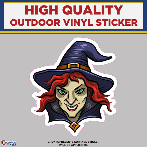 Witch With Hat, High Quality Vinyl Stickers New Colorado Sticker