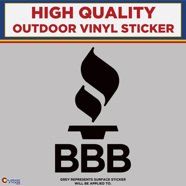 Die Cut BBB, Better Business Bureau, High Quality Vinyl Stickers New Colorado Sticker