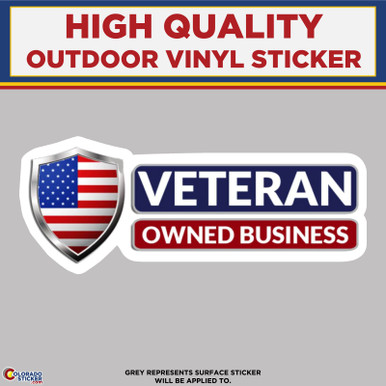 Veteran Owned Business Veteran Owned Operated Sticker Decal - Self Adhesive Vinyl - Weatherproof - Made In USA Business Support Military Troops Vet Veterans Support Small Business - Foto 3