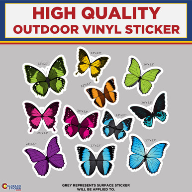 Butterflies, Butterfly Sticker Sheet Designs, High Quality Vinyl ...