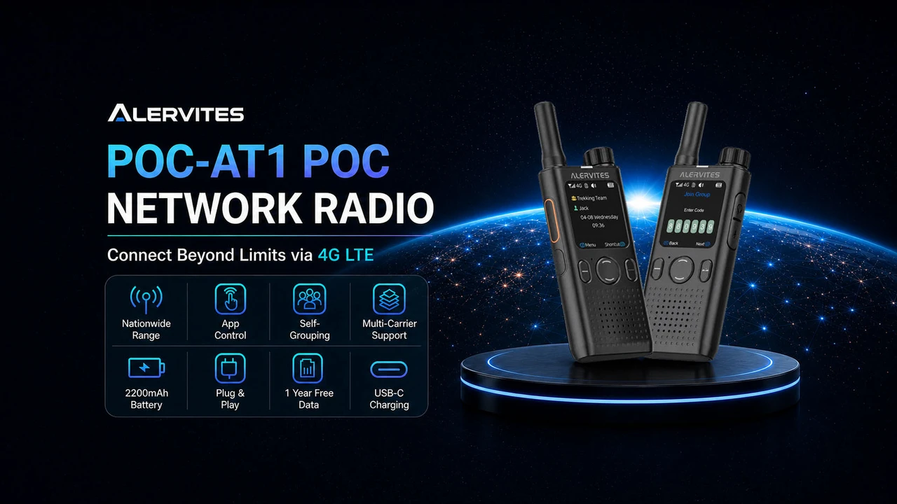 Alervites AT1 POC Network Radio Connect Beyond Limits via 4G
