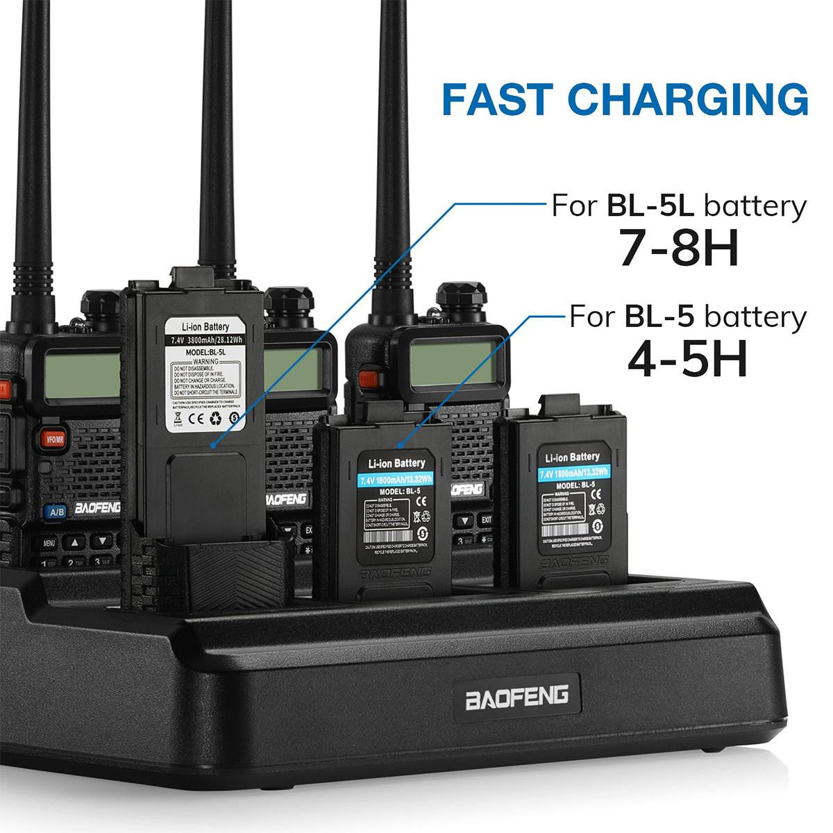 Base Chargeur Talkie-Walkie Avec Adaptateur - Modèle CHR-9700, 8.4V 400mA - Compatible BF-9700, UV-5S, UV-9R, Etc. - 7