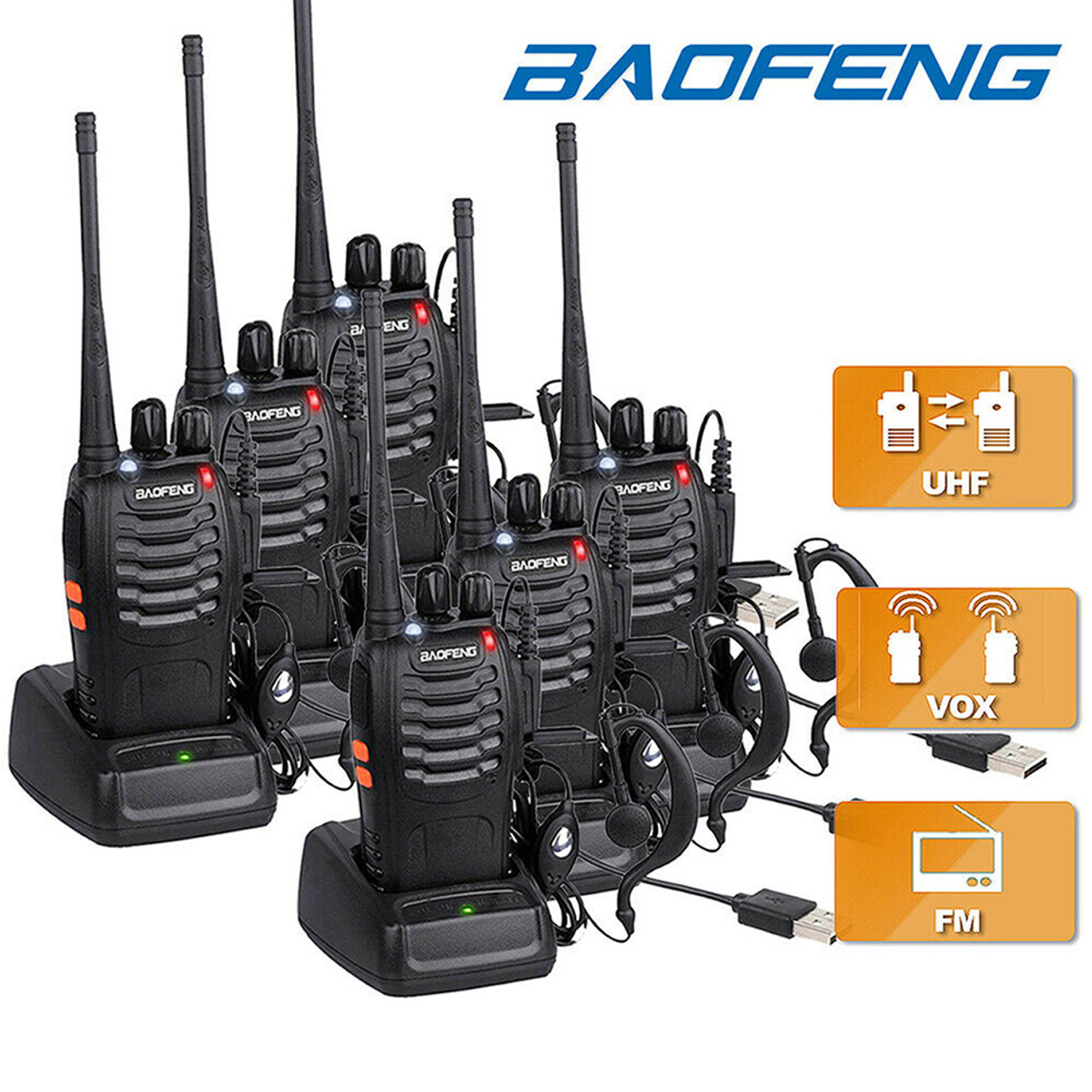 BAOFENG UV5R-UU Radio w/2800mah 2-123+SC38 Case 409shop,walkie