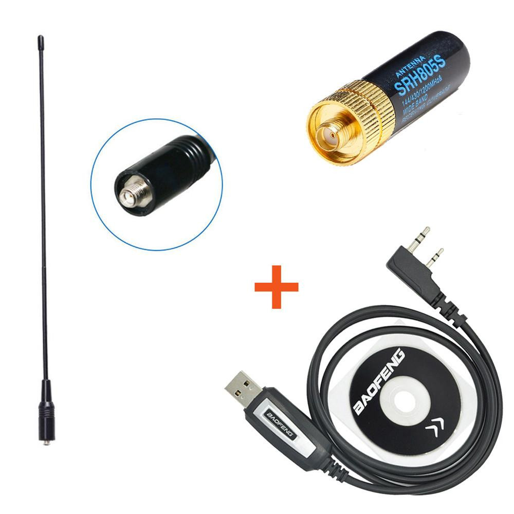Antenna dual band femmina 805S SMA-F per Baofeng UV5R bf888s UV82 Walkie Talkie Comunicazione radio Antenna ad alto guadagno  202192403