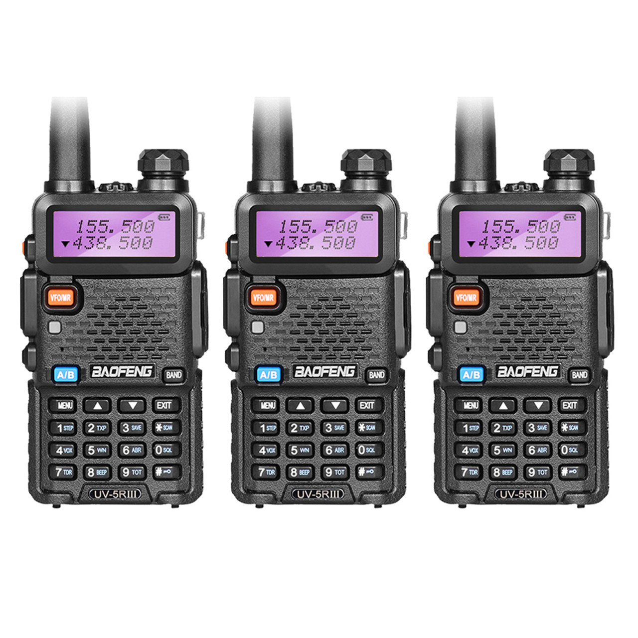 3x Baofeng UV-5R III Tri-Band VHF/UHF Two Way Ham Radio Walkie Talkies - |  Baofeng Radio UK