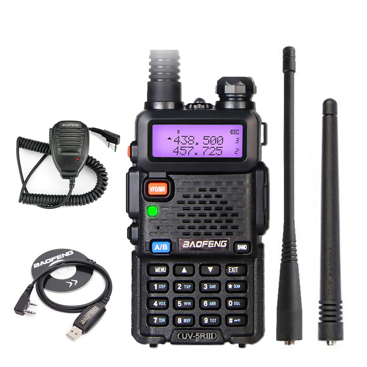 The Baofeng UV-5R III with Programming cable Handheld Mic