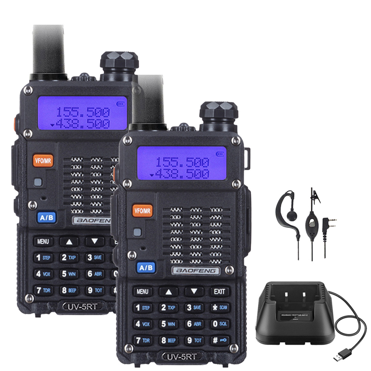 x Baofeng UV-5RT VHF/UHF 8W Dual Band Walkie Talkies VOX TOT function  Interphone