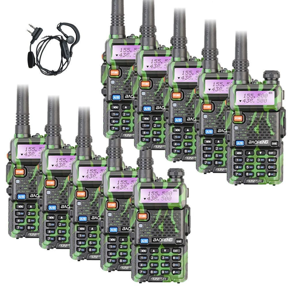10 x BAOFENG UV-5R Dual Band Green UHF/VHF Two Way Radio 5W Walkie