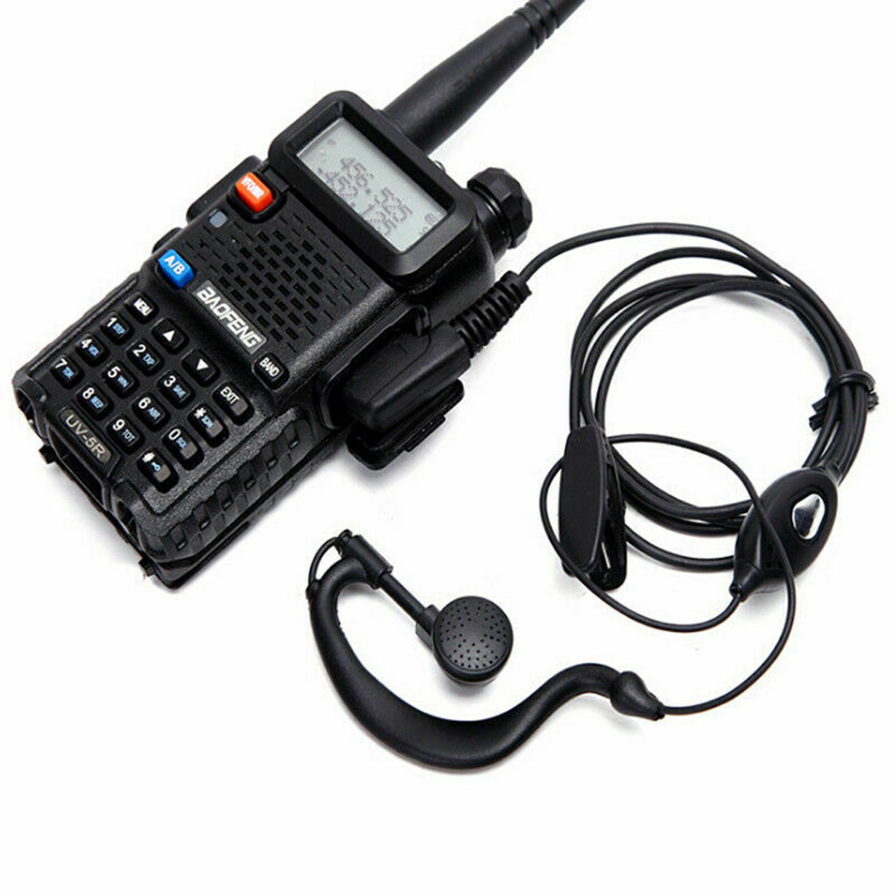 BVMAG Oreillette pour talkie-walkie avec micro, en forme de D 2 broches  pour Baofeng BF-888S UV-5R BF-F8HP BF-F9 UV-82 UV-82HP UV-82C Kenwood  TK-2107