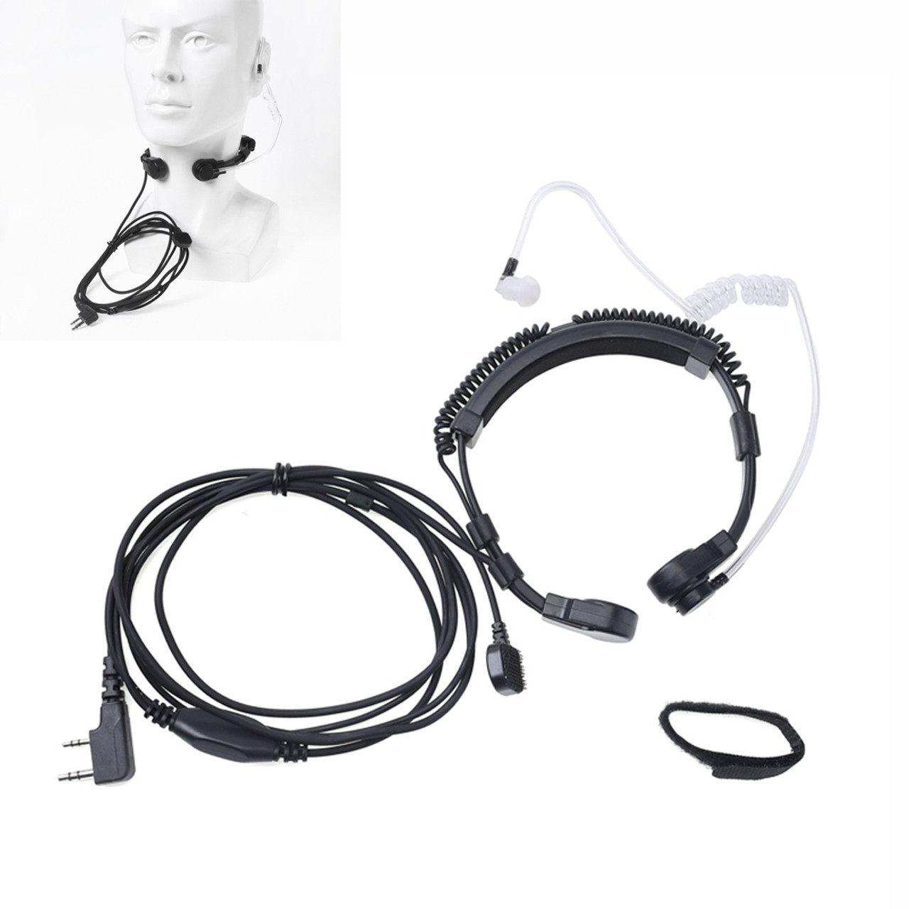 2Pin PTT Throat Mic Covert Acoustic Tube Earpiece Headset for Baofeng UV-5R  BaoFeng Radio UK