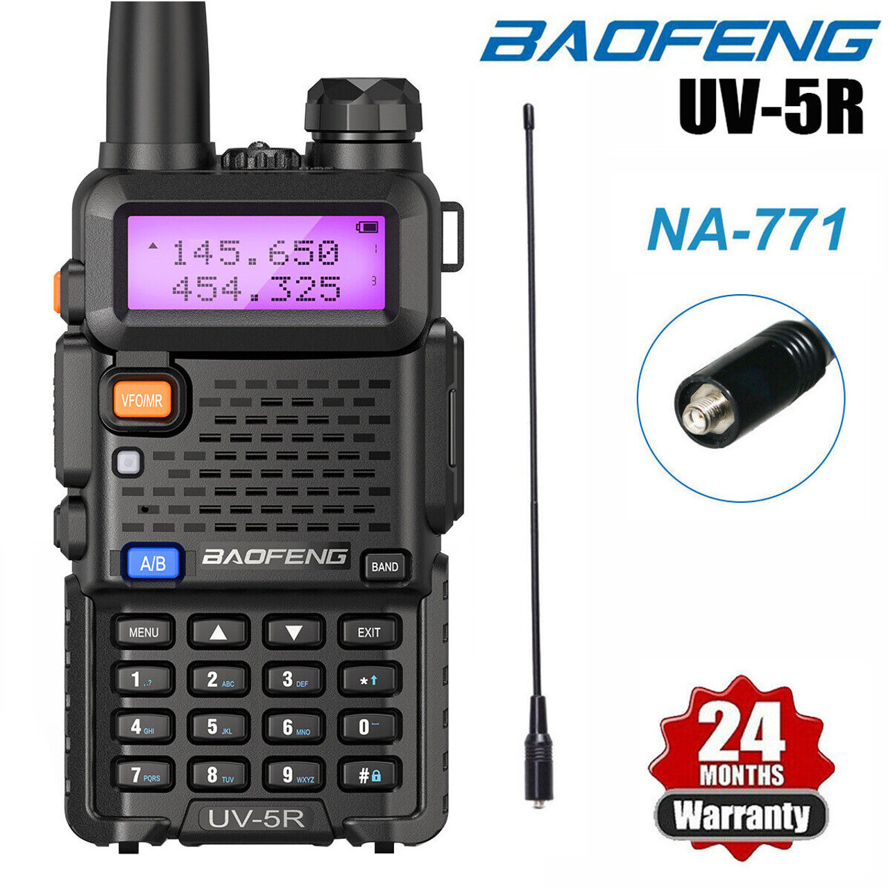 BAOFENG Radio BAOFENG UV-5R Dual Band VHF/UHF Walkie Talkies Two Way Radio  NA-771 Antenna