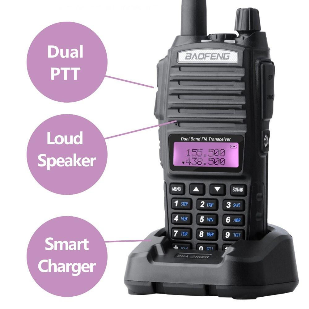 Antenna Dual Band Corta Per Walkie Talkie – SMA Femmina, 144/430MHz, Compatibile Con Baofeng UV-5R, GT-3 E BF-888s
