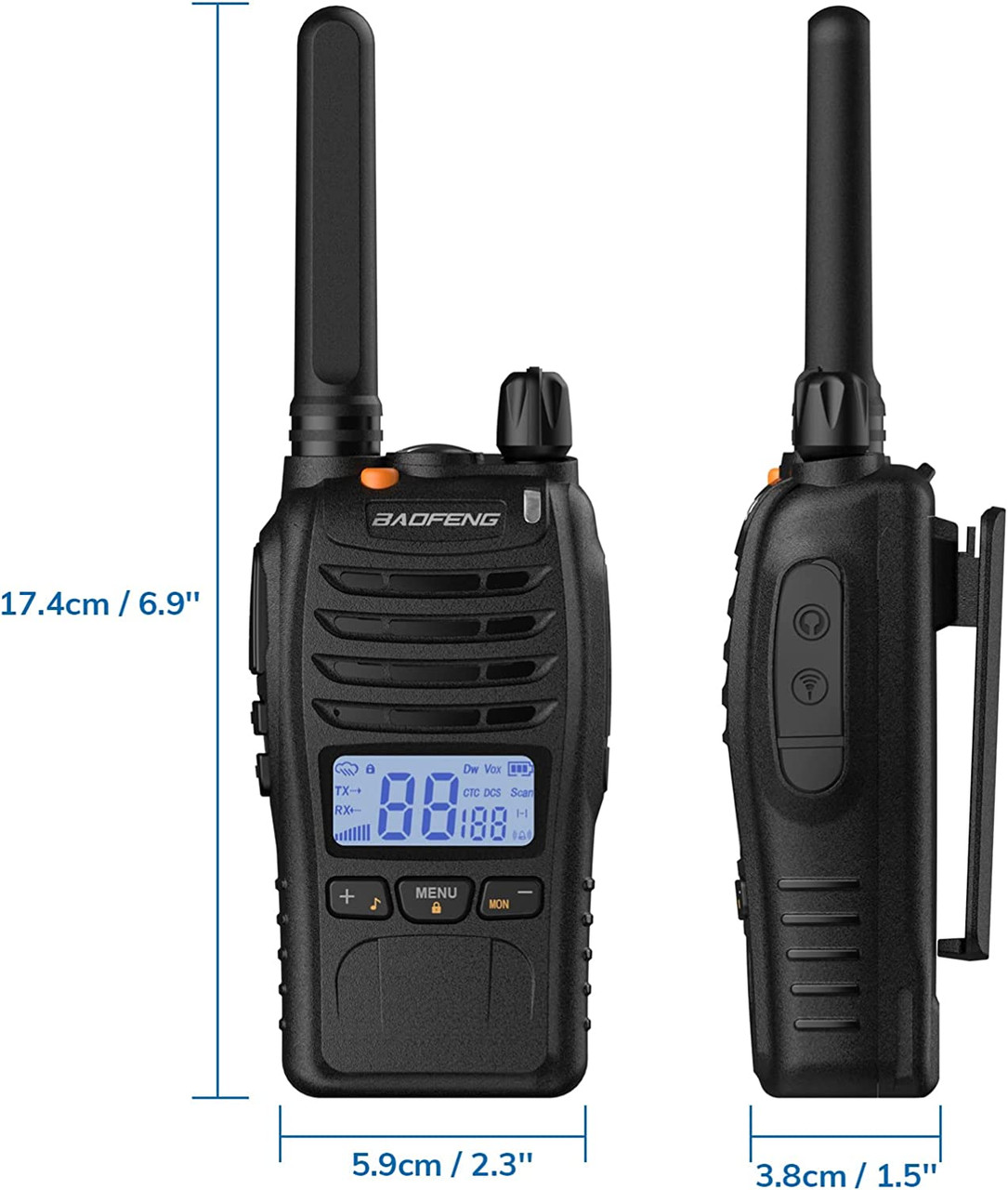 4x BaoFeng E88 PMR446 Walkie Talkies Long Range Ham Radio Transceiver  Earpiece