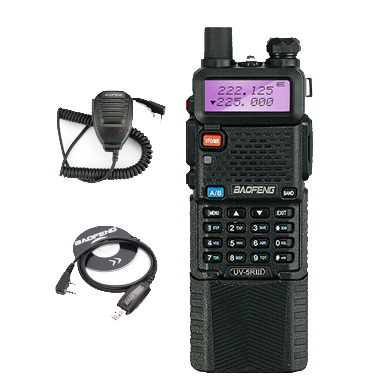 Baofeng Radio UK Baofeng UV-5R III Tri-Band 3800mAH with Programming  cable Handheld Mic