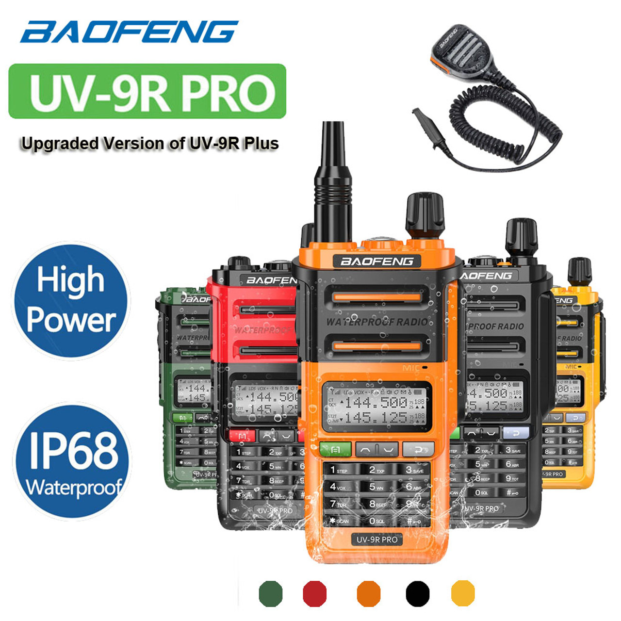 2023 Nuevo Baofeng UV 9R Pro Impermeable IP68 Walkie Talkie De