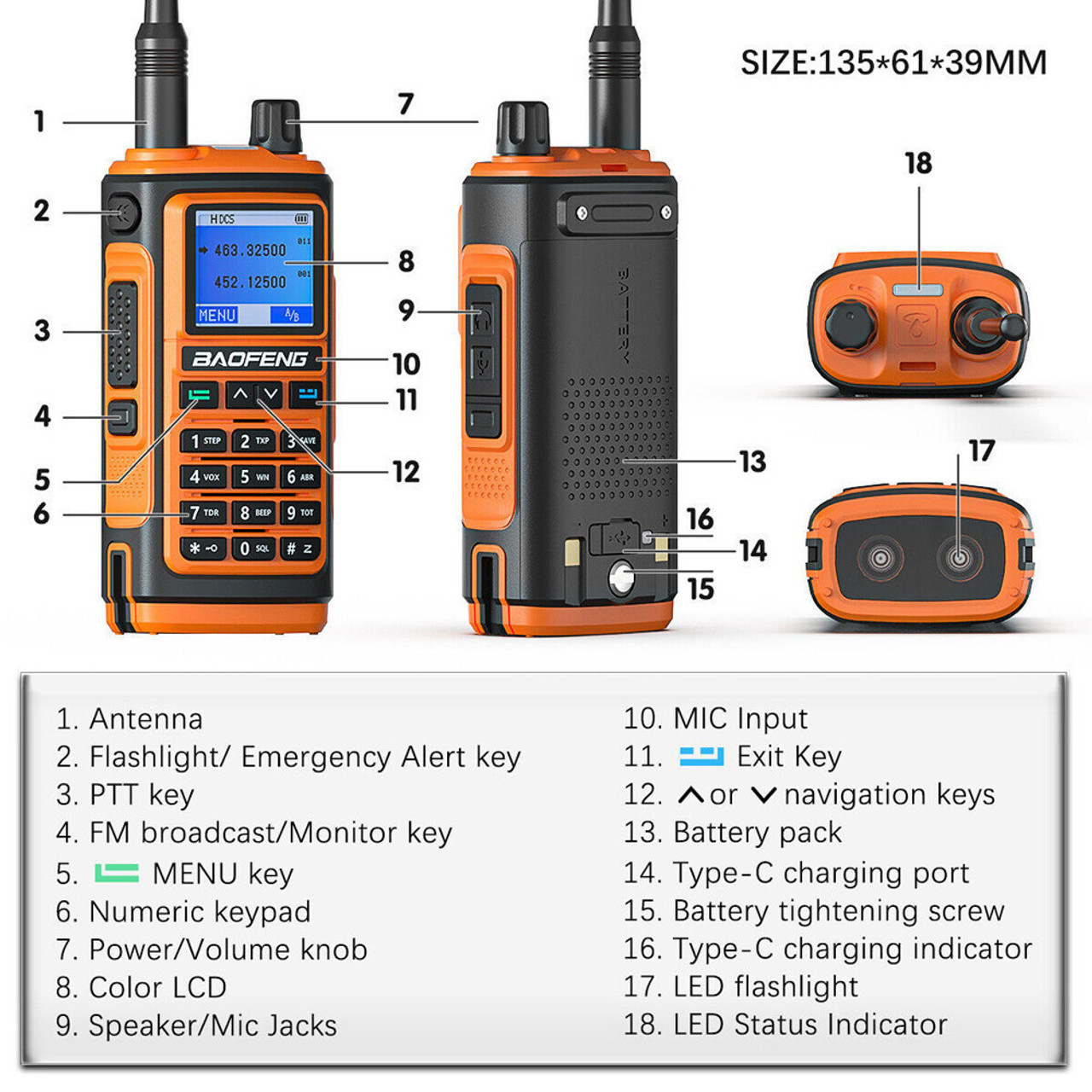 Baofeng UV-17 Pro 5W Tri-Band 1800mAH 999 Channels VHF/UHF Long Range Walkie  Talkie Two Way Radio NA-771 Antenna| BaoFeng Radio UK