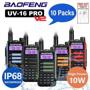 Baofeng UV-16 Pro V2 10W Dual-Band IP68 Waterproof Walkie Talkie  VHF/UHF Long Range Two Way Radio  -1 Baofeng UV-16 Pro V2 10W Dual-Band IP68 Waterproof Walkie Talkie  VHF/UHF Long Range Two Way Radio  -1