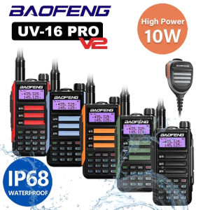 Baofeng UV-16 Pro V2 10W Dual-Band IP68 Waterproof Walkie Talkie  VHF/UHF Long Range Two Way Radio Baofeng UV-16 Pro V2 10W Dual-Band IP68 Waterproof Walkie Talkie  VHF/UHF Long Range Two Way Radio