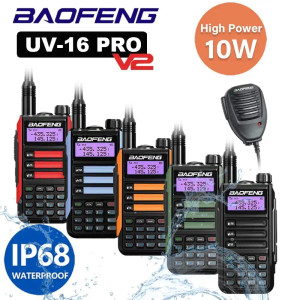 Baofeng UV-16 Pro V2 10W Dual-Band IP68 Waterproof Walkie Talkie  VHF/UHF Long Range Two Way Radio Baofeng UV-16 Pro V2 10W Dual-Band IP68 Waterproof Walkie Talkie  VHF/UHF Long Range Two Way Radio