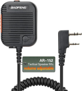 Baofeng AR-152 Tactical 2Pin Speaker Mic For BaoFeng AR-152 UV-5R UV-5R III BF-888S Retevis Kenwood BFTECH TYT Walkie Talkie