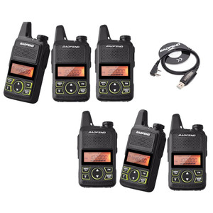 6pcs Baofeng Radio BF-T1 UHF Long Range Mini Walkie Talkie With Programming Cable