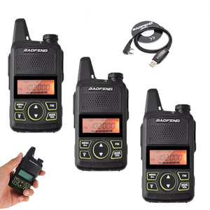 3pcs Baofeng BF-T1 Two Way Long Range Mini Walkie Talkie with programming cable